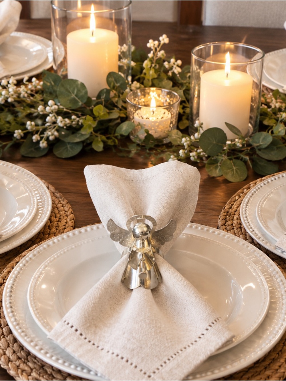 Vintage Silver plated Angel Napkin Ring - Elegant Holiday Table Accent